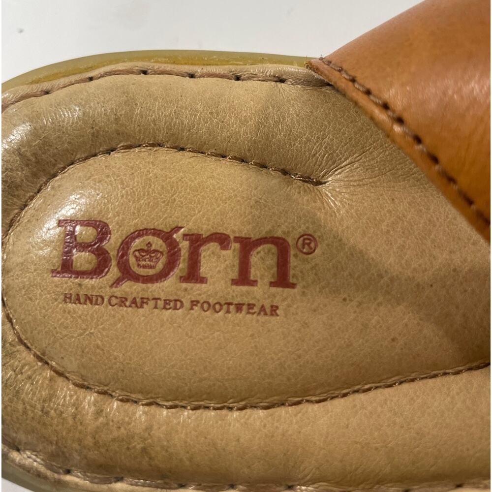 BORN Leather Brown Sandals Shoes Braided Strap Women’s Shoes Size 10 - Picture 3 of 8